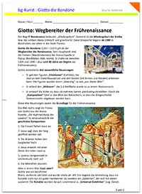Arbeitsblatt Giotto di Bondone