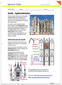 Arbeitsblatt Kunstgeschichte: Merkmale der Gotik