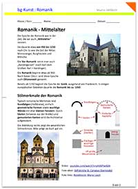 Arbeitsblatt Kunstgeschichte: Merkmale der Romanik
