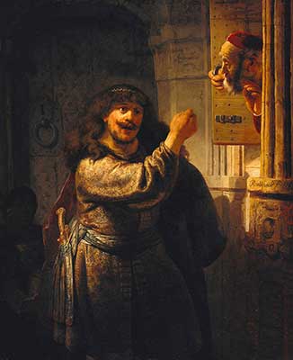 Simson bedroht seinen Schwiegervater vonRembrandt