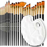 Tritart Pinselset: 25 Synthetik-Pinsel und 2 Mischpaletten