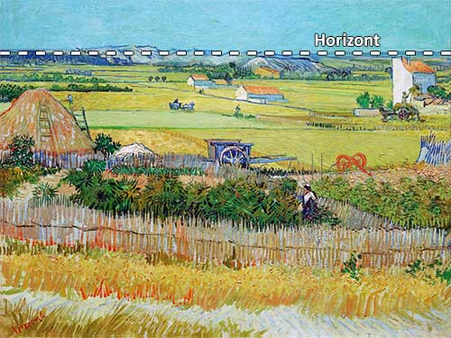 Vogelperspektive: Blick von Oben, Beispiel: Ernte von Vincent van Gogh