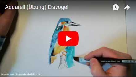 Eisvogel Aquarell Übung