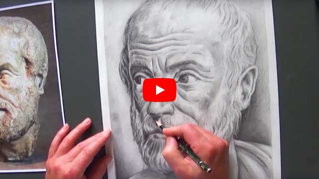 Aristoteles Portrait Zeichnung