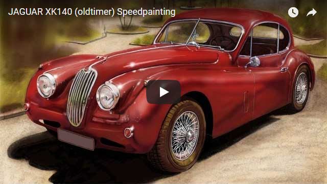 Jaguar XK 140 and Monaco Casino - speedart video
