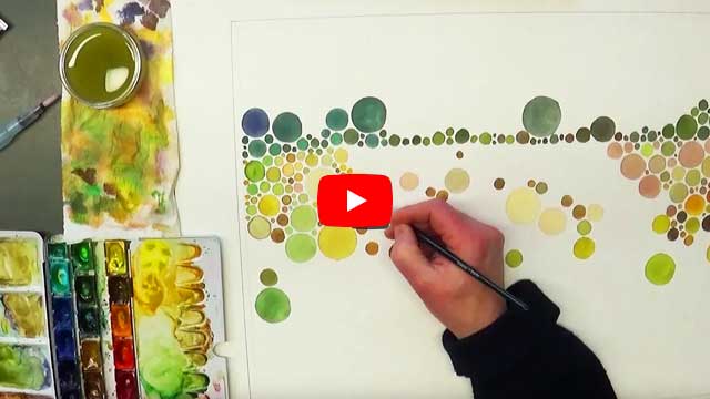 Landscape watercolor painting (colour vision test)