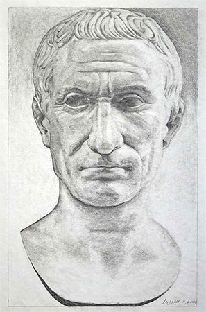 Portraitzeichnung Julius Caesar, 2020
