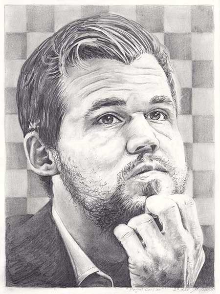 Portraitzeichnung Magnus Carlsen
