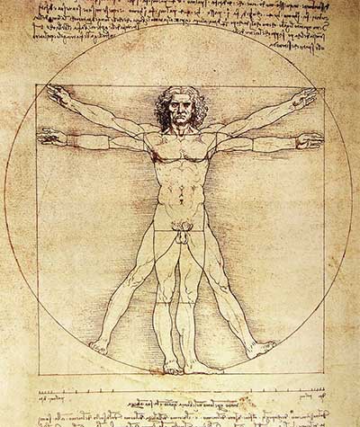 Leonardo da Vinci: der Vitruvianische Mensch - Berühmte Proportionsstudie