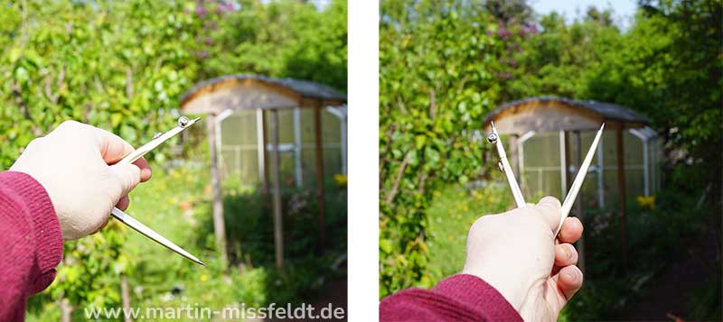 Proportionen mit Bleistift oder Zirkel vermessen