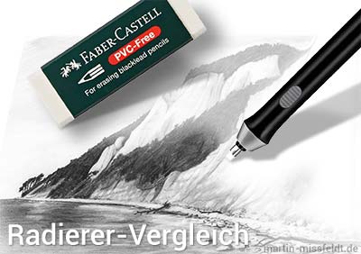 Radiergummi und elektrischer Radierer (Vergleich)